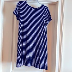 T shirt dress. Marine stripes. Swim cover up or summer dress